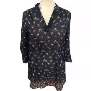 Forever 21 blouse sheer long sleeve